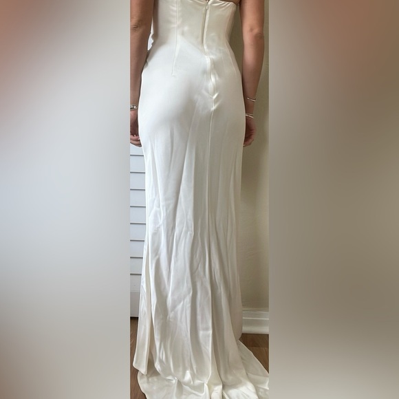 Significant Other Lucile Bridal Strapless Satin Gown with Train Bone White 4, S - Picture 14 of 16